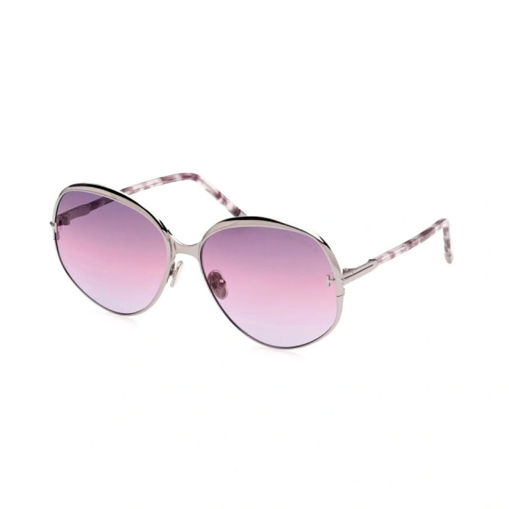 NEW TOM FORD SUNGLASSES RUTHENIUM WOMEN ROUND EYEWEAR